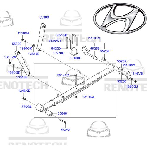 55300-4F000-AMORTECEDOR-TRASEIRO---UNIDADE---HYUNDAI-COM-MOTOR-2.5-8V-HY-55300