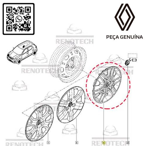 Calota Aro 13 3 Furos Renaul Kwid 403150537r