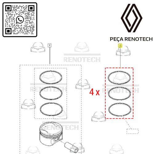 120339353R-ANEIS-DE-PISTAO-STD--x4--H4M-1.6-16V 120339353R-ANEIS-DE-PISTAO-STD--x4--H4M-1.6-16V