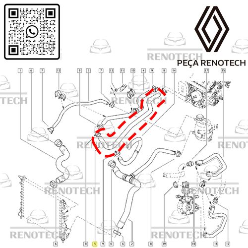 6001547052-MANGUEIRA-INF.-DO-RAD.-DE-AR-QUENTE-LOG-SAN-1.6-8V-K7M