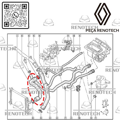 7700847054--MANGUEIRA-SUP.-DO-RADIADOR-KAN-CL-II-K4M-1.6-16V