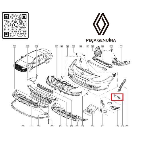 RN-16421R-622217286R-SUPORTES-DO-PARACHOQUE-DIANT.-DIR-ESQ-FLUENCE---FLUENCE