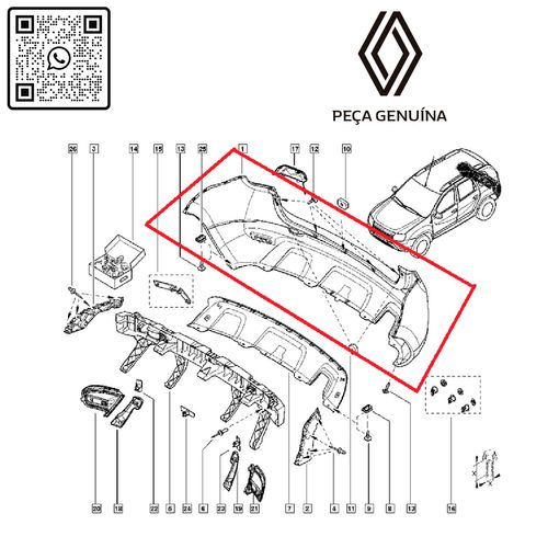 RN-28583R-850228583R-PARACHOQUE-TRAS.-C-SENSOR-DE-RE-DUSTER-4X2-ORIG---DUSTER RN-28583R-850228583R-PARACHOQUE-TRAS.-C-SENSOR-DE-RE-DUSTER-4X2-ORIG---DUSTER