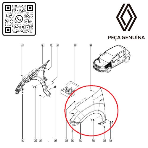 RN-16328R-631016328R-PARALAMA-DIANTEIRO-ESQUERDO-LOGAN RN-16328R-631016328R-PARALAMA-DIANTEIRO-ESQUERDO-LOGAN