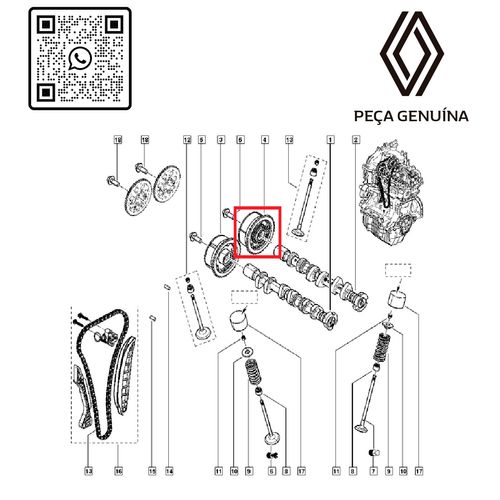 RN-51523R-130251523R-POLIA-DO-COMANDO-DE-ESCAPE-MOT-1.0-12V-B4D-LOG-II-SAN-II-KWID-65MM RN-51523R-130251523R-POLIA-DO-COMANDO-DE-ESCAPE-MOT-1.0-12V-B4D-LOG-II-SAN-II-KWID-65MM