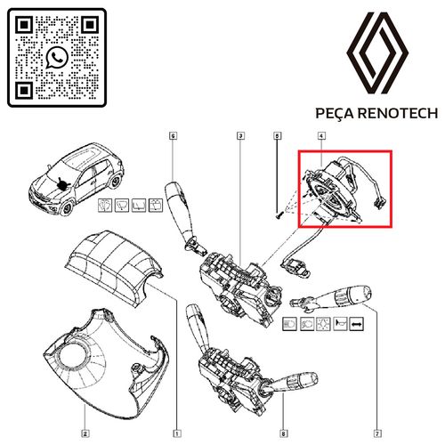RN-41414R-NX-255541414R-CINTA-CONTATOR-ROTATIVO-AIR-BAG-KWID