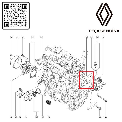RN-621KT0-110621KT0A-JUNTA-FLANGE-TRAS.-DA-VALVULA-TERMOSTATICA-1.6-16V-H4M-CAP-DUS-LOG-SA