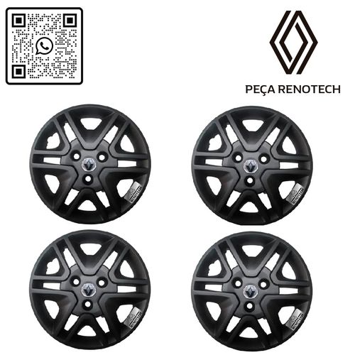 RN-54921R-PFX-403154921R-CALOTA-PRETO-FOSCO-KWID-2018-20-CUBO-PADRAO-ARO-14-FIX-PARF--x4-