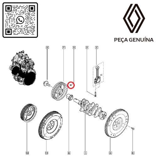 RN-94M500-122994M500-Chaveta-Virabrequim-MOT-B4D-1.0-12V-1.3-16V-H5H RN-94M500-122994M500-Chaveta-Virabrequim-MOT-B4D-1.0-12V-1.3-16V-H5H