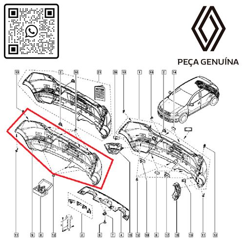 RN-27026R-850227026R-Para-choque-Traseiro-Renault-Sandero-1.0-1.6-2.0-14-23 RN-27026R-850227026R-Para-choque-Traseiro-Renault-Sandero-1.0-1.6-2.0-14-23