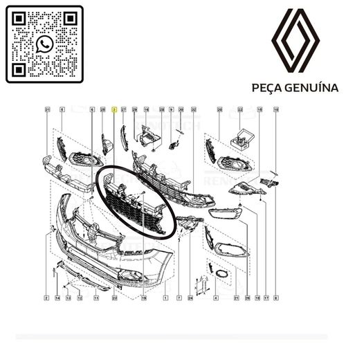 RN-42315R	622542315R	Grade-De-Entrada-De-Ar-Frontal-Sandero-2013-A-2021-Original