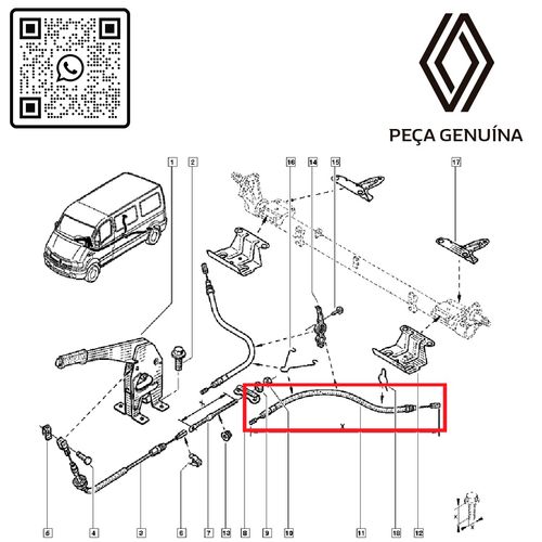 RN-694128-8200694128-CABO-FREIO-DE-MAO-MASTER-2.5-16V-04-13-1732MM RN-694128-8200694128-CABO-FREIO-DE-MAO-MASTER-2.5-16V-04-13-1732MM
