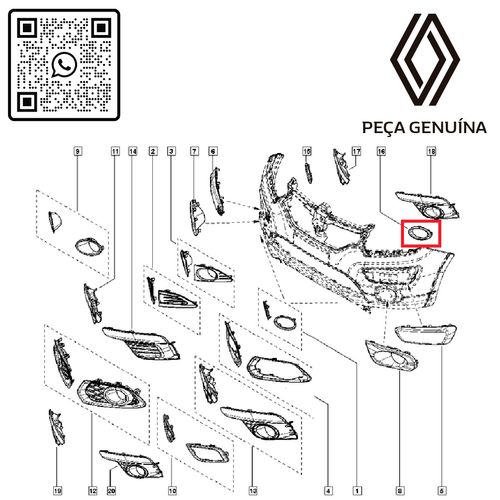 RN-30026R-261A30026R-Aro-Preto-Moldura-Milha-Esquerdo-Renault-Sandero-2021 RN-30026R-261A30026R-Aro-Preto-Moldura-Milha-Esquerdo-Renault-Sandero-2021
