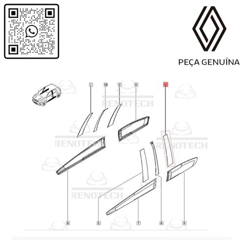 RN68219R	755568219R	FaixaAdesivoPortaTrasLdRenaultKwid1822NovoOrignal