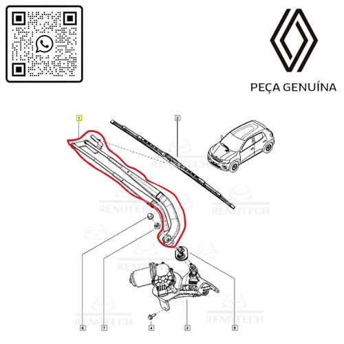 RN-16327R	288816327R	Braco-Limpador-Parabrisa-Dianteiro-Kwid