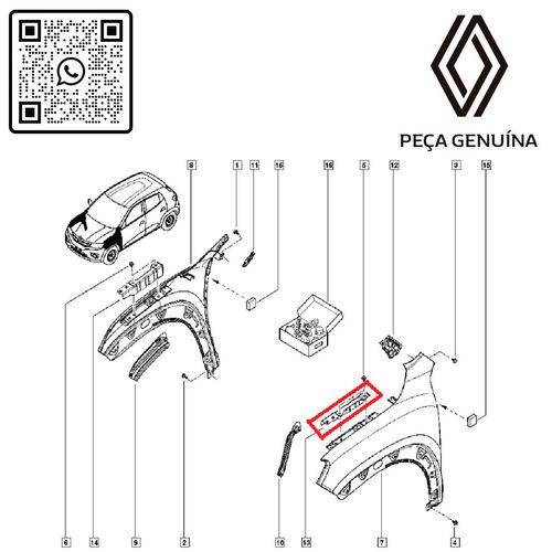 RN-54472R-631454472R-Suporte-Do-Paralama-Dianteiro-Lado-Esquerdo-Original-Kwid RN-54472R-631454472R-Suporte-Do-Paralama-Dianteiro-Lado-Esquerdo-Original-Kwid