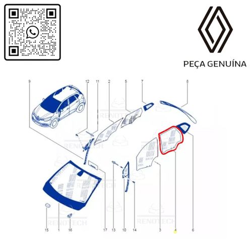 RN15868R	823015868R	VidroPortaTrasEsquerdoCaptur1721Original