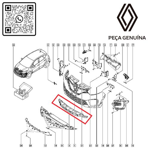 RN-25556R-620925556R-Absorvedor-Impacto-Parachoque-Dianteiro-Renault-Captur