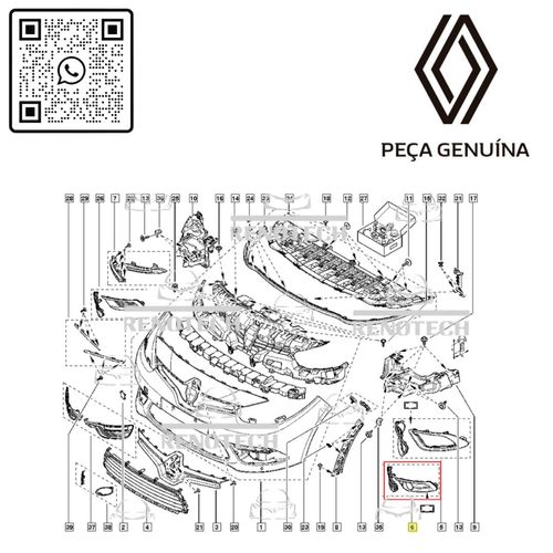 RN-24983R	261524983R	Moldura-Do-Farol-De-Milha-E-Neblina-Renault-Fluence