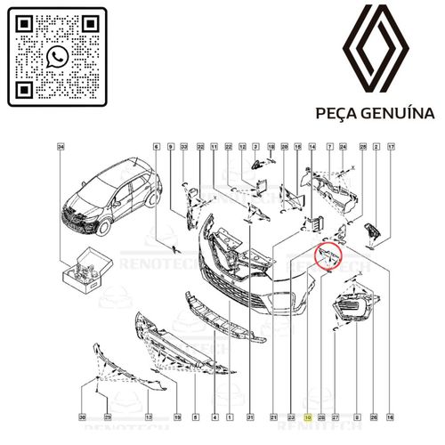 RN-76545R	622576545R	Guia-Suporte-Do-Parachoque-Dianteiro-Lado-Esquerdo