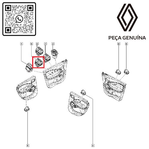 RN-13300R-254113300R-Botao-Vidro-Eletrico-Dianteiro-Esquerdo-Oroch RN-13300R-254113300R-Botao-Vidro-Eletrico-Dianteiro-Esquerdo-Oroch