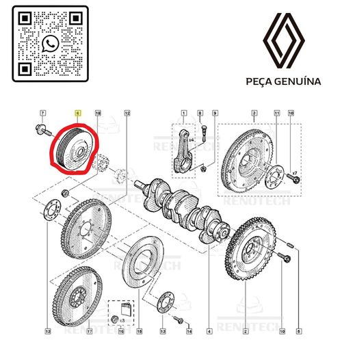 RN-30453R	123030453R	Polia-Virabrequim-Sandero-Kangoo-Duster-Megane