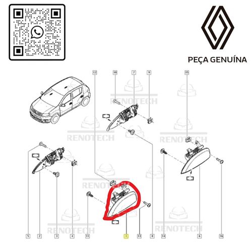 RN-72631R	806072631R	Macaneta-Externa-Porta-Dianteira-Le-Renault-Logan-Novo