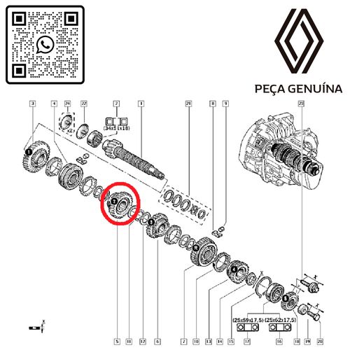 RN-867612-7700867612-ENGRENAGEM-DA-2-MARCHA-43-DENTES-CL2-SAN-TWG-KAN-SCE-LOG-MEG-I
