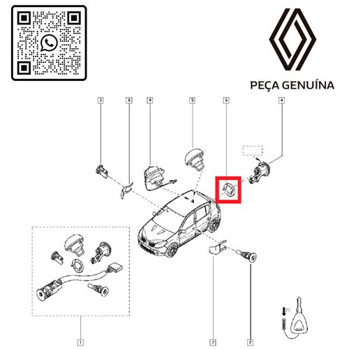 RN-19699R-906019699R-ANEL-PLASTICO-DA-FECHADURA-DO-PORTA-MALAS-LOG-SAN