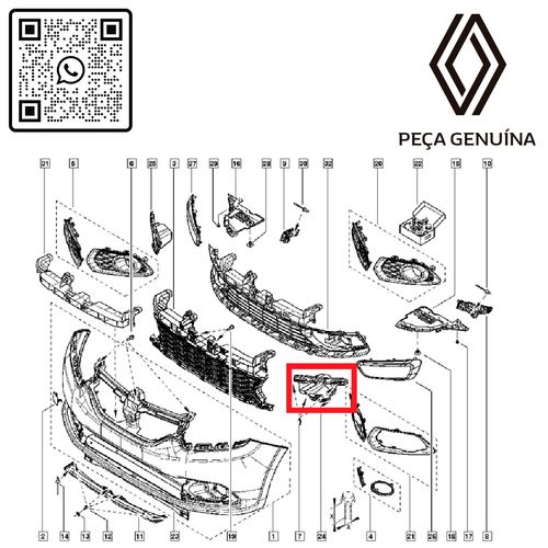 RN-66654R-269166654R-Moldura-Do-Farol-De-Milha-L-E-Renault-Sandero-Original