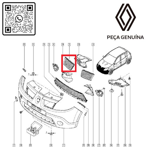 RN-612650-O-8200612650-GRADE-DIANT.-DIR.-DO-PARACHOQUE-SANDERO RN-612650-O-8200612650-GRADE-DIANT.-DIR.-DO-PARACHOQUE-SANDERO
