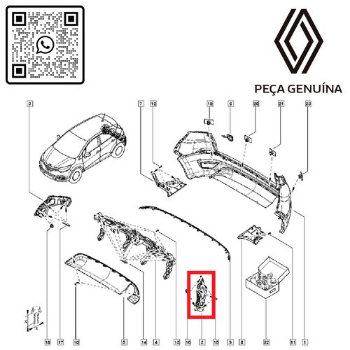 RN-52611R-850452611R-Suporte-Parachoque-Traseiro-Esquerdo-Captur RN-52611R-850452611R-Suporte-Parachoque-Traseiro-Esquerdo-Captur