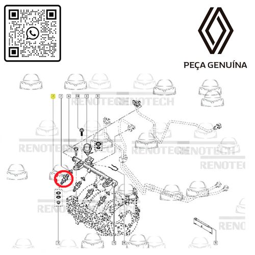 RN-03549R-K4-BICO-INJETOR-DE-COMB.-MOT-1.6-8V-K7M-764-LOG-SAN-ORIG-kit-com-4