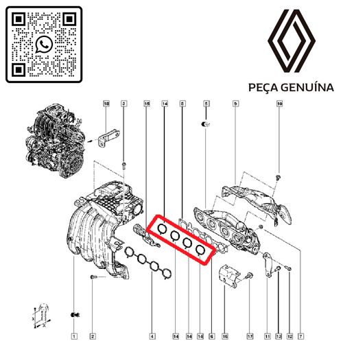 RN-28698R-K4-ANEL-DE-VEDACAO-DO-COLETOR-ADM-1.6-16V-H4M--x4--LOG-SAN-CAP-DUS