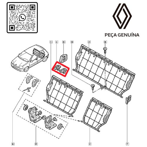 RN-470849-7701470849-MOLDURAS-BOTAO-DE-REBATIMENTO-DO-BANCO-TRAS.-CLIO-II