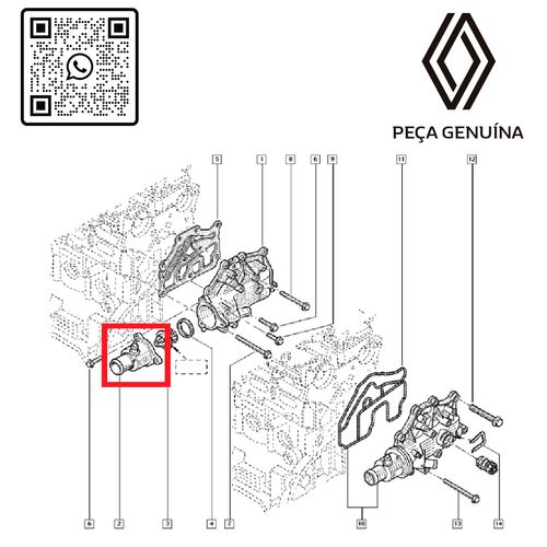 RN-578089-8200578089-CARCACA-FLANGE-DA-VALVULA-TERMOSTATICA-1.6-16V-K4M