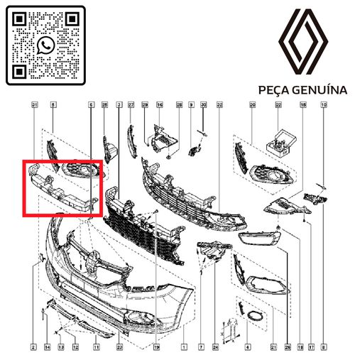 RN-09957R-620909957R-Absorvedor-De-Impacto-Dianteiro-Sandero-2010-A-2012 RN-09957R-620909957R-Absorvedor-De-Impacto-Dianteiro-Sandero-2010-A-2012