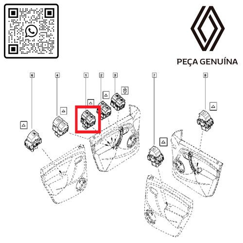 RN-13909R-254113909R-Botao-Vidro-Eletrico-Duster-Sandero-Logan-Oroch-Original RN-13909R-254113909R-Botao-Vidro-Eletrico-Duster-Sandero-Logan-Oroch-Original