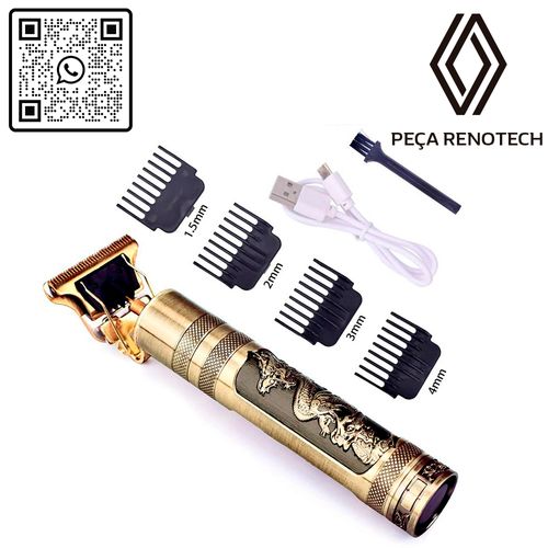 MÁQUINA DE BARBEAR E CORTAR CABELO PROFISSIONAL RECARREGÁVEL SEM FIO BUDA OU DRAGÃO