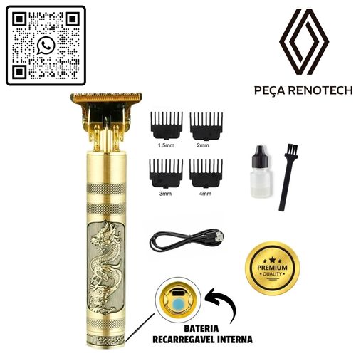 MÁQUINA DE BARBEAR E CORTAR CABELO PROFISSIONAL RECARREGÁVEL SEM FIO BUDA OU DRAGÃO