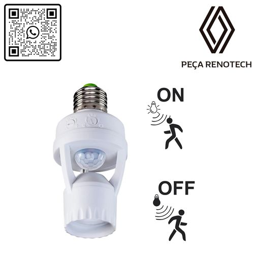 SENSOR DE PRESENÇA LÂMPADA COM FOTOCÉLULA SOQUETE E27