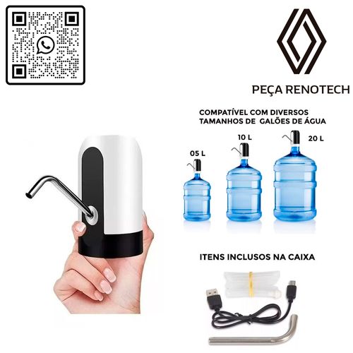 BOMBA PARA GALÃO ÁGUA ELÉTRICA GARRAFÃO TORNEIRA FILTRO USB