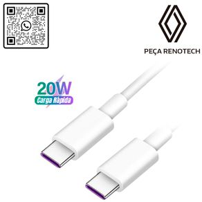 CABO TIPO C TYPE USB-C CARREGAMENTO RÁPIDO 20W
