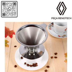 FILTRO COADOR DE CAFÉ INOX COM BASE SEM USO DE PAPEL FILTRO COADOR DE CAFÉ INOX COM BASE SEM USO DE PAPEL