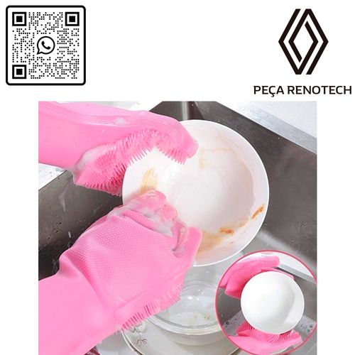 LUVA DE SILICONE DE LAVAR LOUÇAS CORES VARIADAS