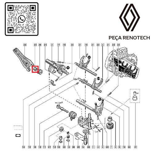 RN-868112-7700868112-BUCHA-DO-GARFO-DA-EMBREAGEM-R19-CL-I-II-MEG-KAN-SCE-SYM-TWG-LAG