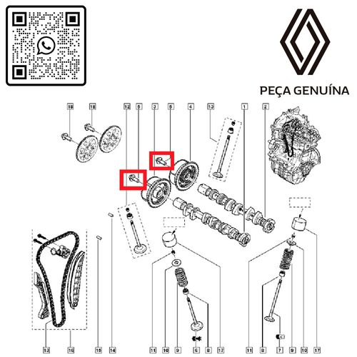 RN-21KC0A-130121KC0A-PARAFUSO-DA-POLIA-DO-COMANDO-DE-VALV.-MOT-B4D-1.0-12V